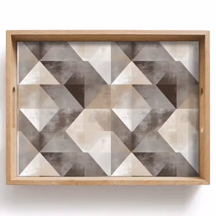 Geometrisch - Motief - Aardetinten Dienblad Rechthoek middel 911 -z3d_shopping