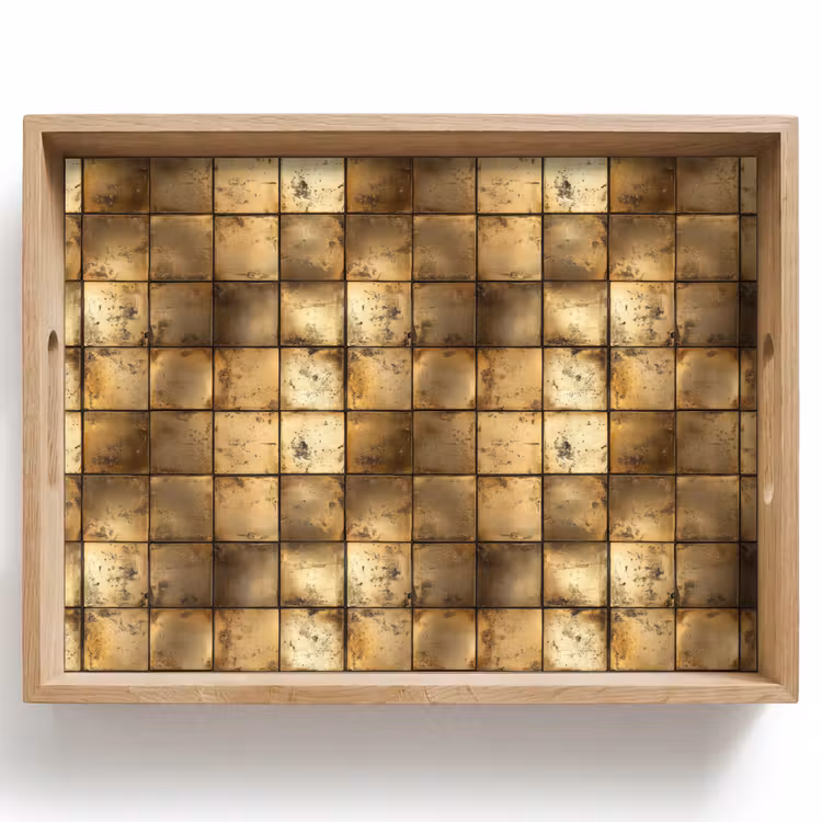 Geometrisch - Tegels - Goud Dienblad Rechthoek middel 911 -z3d_shopping