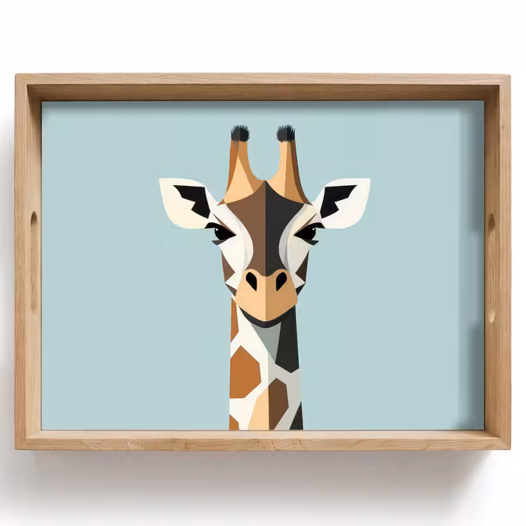 Giraffe - Illustratie - Bruin - Minimalistisch Dienblad Rechthoek middel -z3d_shopping
