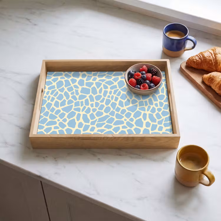 Giraf - Modern - Blauw Dienblad Rechthoek middel 911 -sfeer2