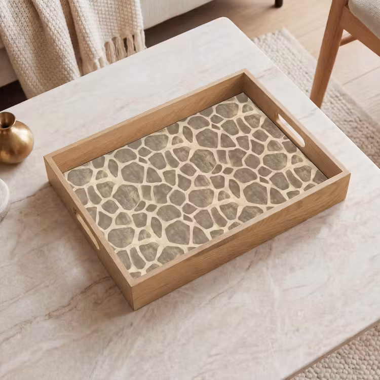 Giraf - Patroon - Beige - Bruin Dienblad Rechthoek middel 911 -sfeer1