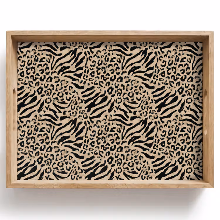 Giraf - Zebra - Motief - Bruin Dienblad Rechthoek middel 911 -z3d_shopping