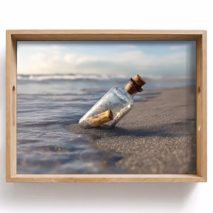 Glazenfles - Post - Zee - Zand Dienblad Rechthoek middel -z3d_shopping