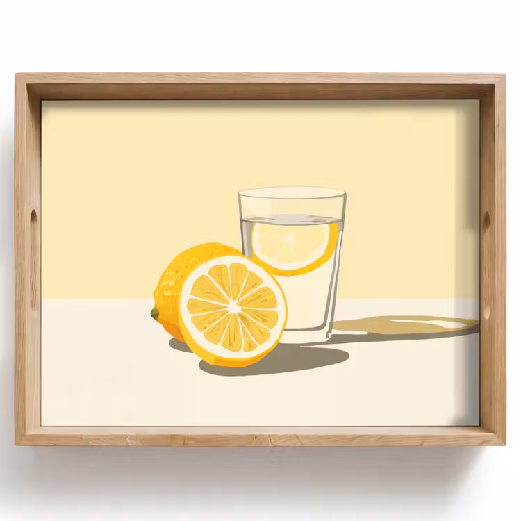 Glas - Citroenschijfjes - Geel Dienblad Rechthoek middel -z3d_shopping