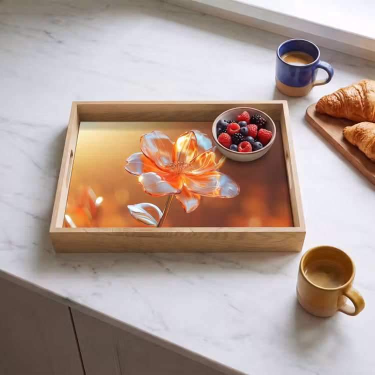 Glazen - Bloem - Zonlicht Dienblad Rechthoek middel -sfeer2