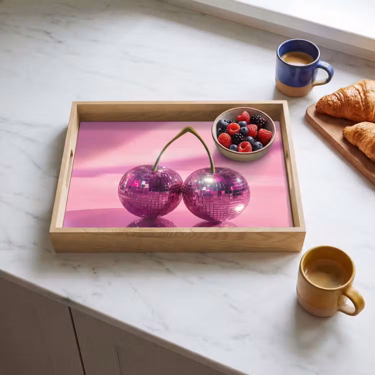 Glitter - Discobol - Roze - Kersen Dienblad Rechthoek middel -sfeer2