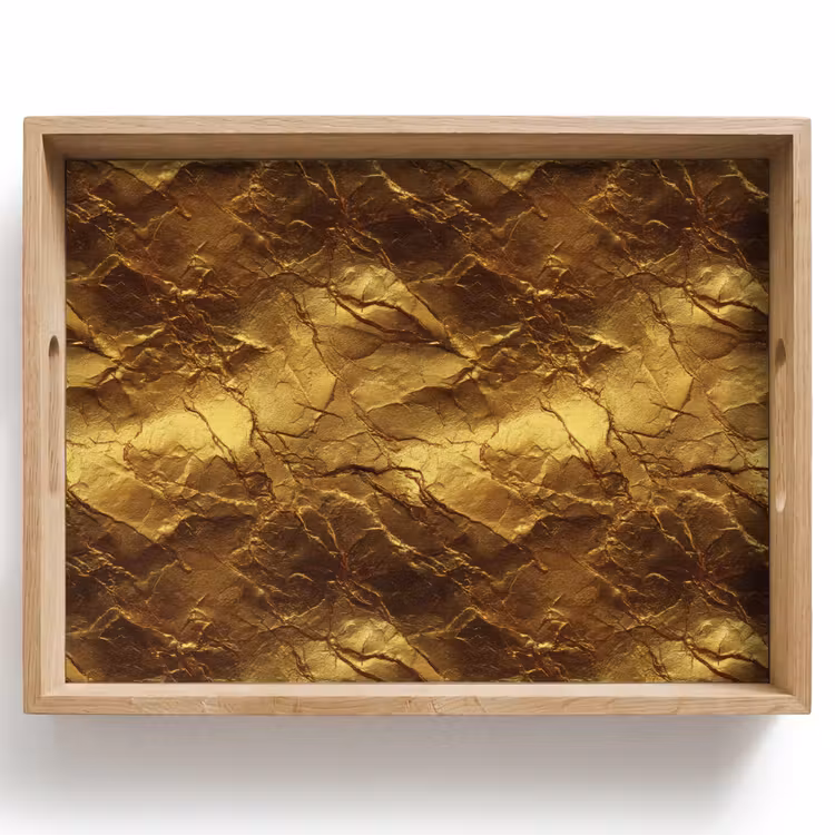 Bladgoud - Textuur  - Goud Dienblad Rechthoek middel 911 -z3d_shopping