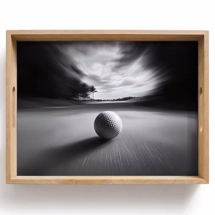 Golfbal - Wazig - Zwart Dienblad Rechthoek middel -z3d_shopping