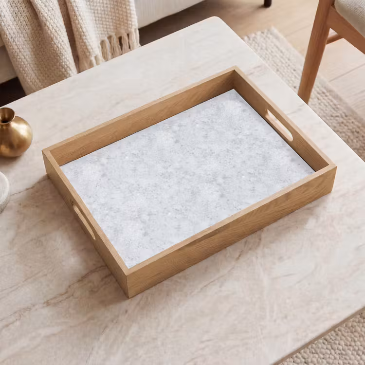 Grijs - Terrazzo-effect - Beton Dienblad Rechthoek middel 911 -sfeer1