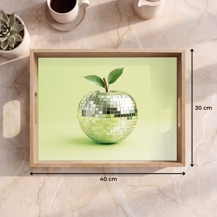 Groen - Disco - Decoratie - Appel Dienblad Rechthoek middel -USP_Formaat