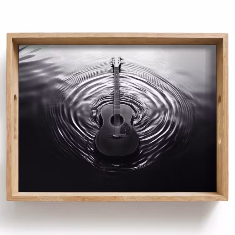 Gitaar - Hout - Water Dienblad Rechthoek middel -z3d_shopping