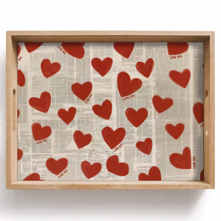 Hartjes - Krant - Loveyou Dienblad Rechthoek middel -z3d_shopping