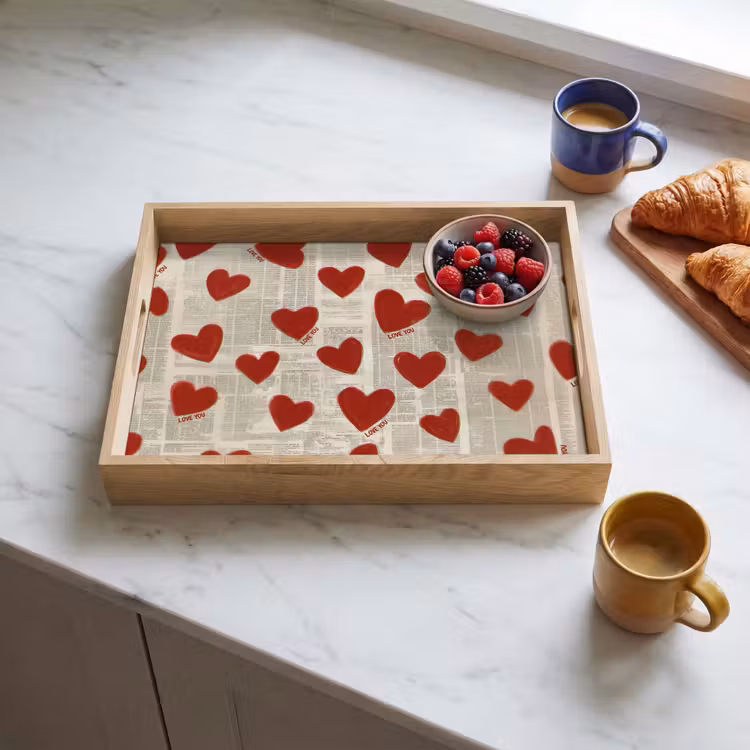 Hartjes - Krant - Loveyou Dienblad Rechthoek middel -sfeer2