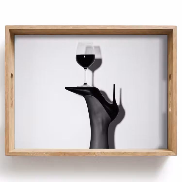 Hak - Wijn - Minimalistisch - Zwart Dienblad Rechthoek middel -z3d_shopping
