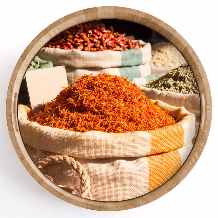 Tray - Herbs - Market - Colorful - Kruiden - Markt - Kleurrijk Dienblad Rond middel