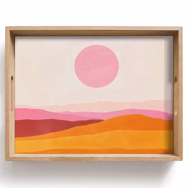 Heuvels - Oranje - Zon - Abstract Dienblad Rechthoek middel -z3d_shopping