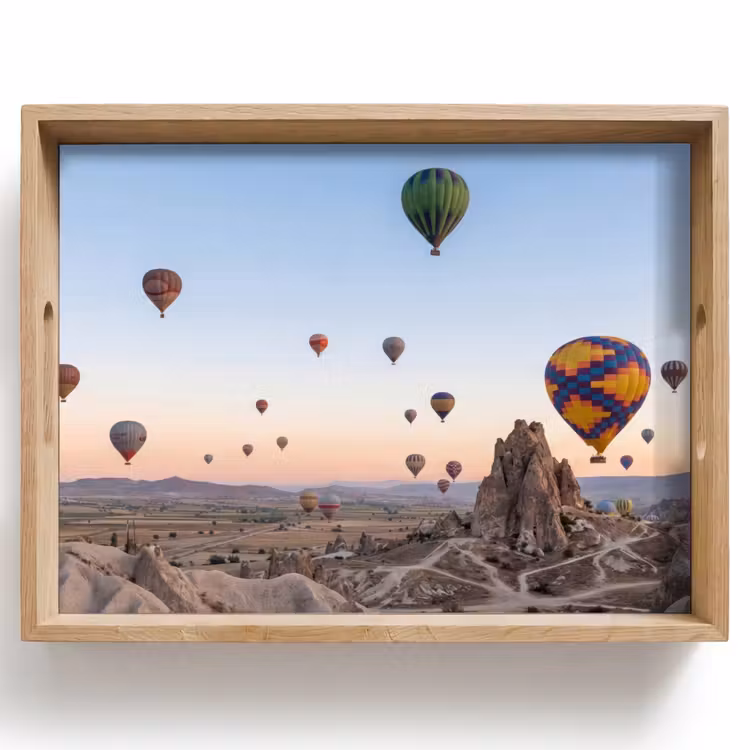 Luchtballonnen - Rotsen - Zonsopgang Dienblad Rechthoek middel -z3d_shopping