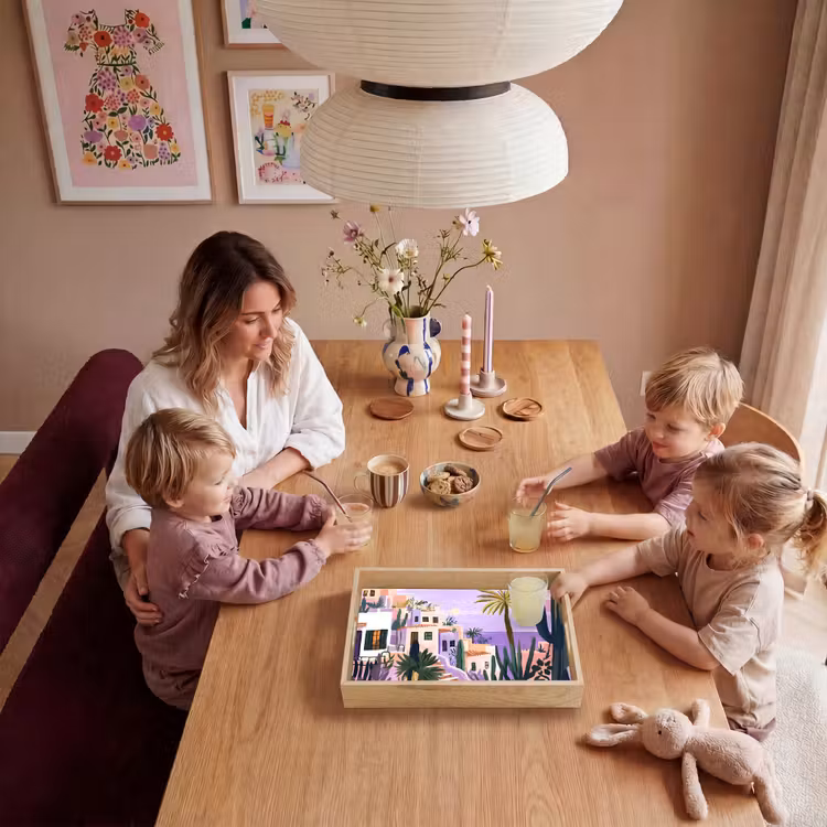 Huizen - Minimalistisch - Palmbomen - Kust Dienblad Rechthoek middel -sfeer4