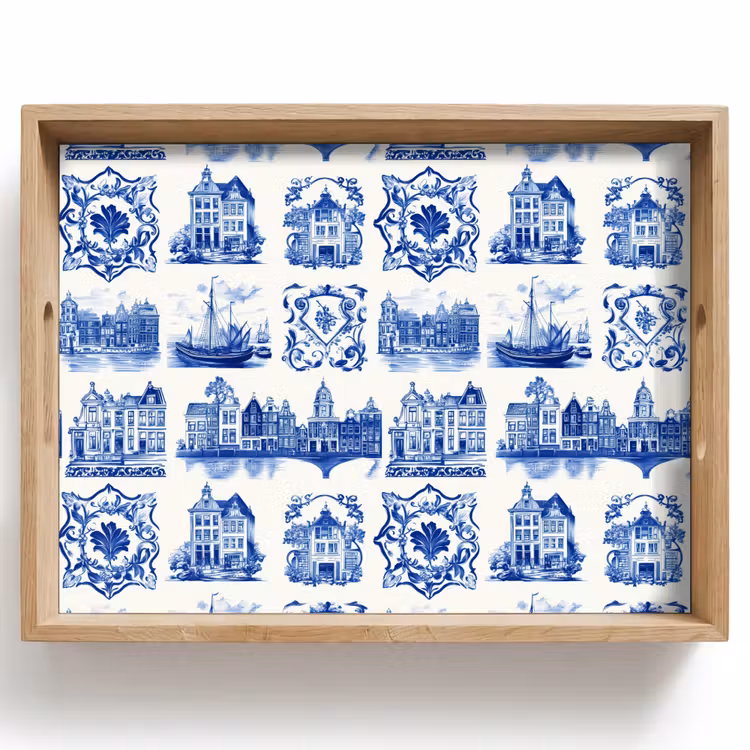 Huizen - Schepen - Blauw Dienblad Rechthoek middel 911 -z3d_shopping