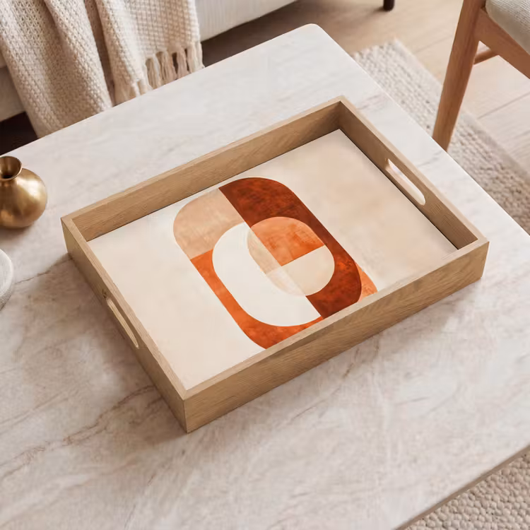 Illustratie - Abstract - Vormen - Rood Dienblad Rechthoek middel -sfeer1