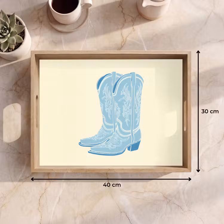 Illustratie - Cowboylaarzen - Patroon Dienblad Rechthoek middel -USP_Formaat