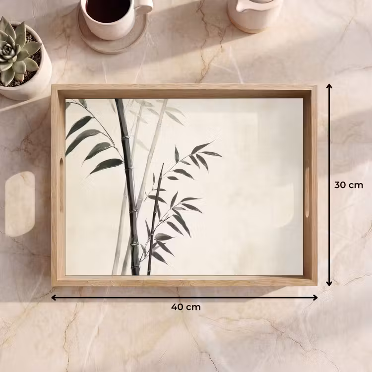 Japandi - Bamboe - Beige Dienblad Rechthoek middel -USP_Formaat