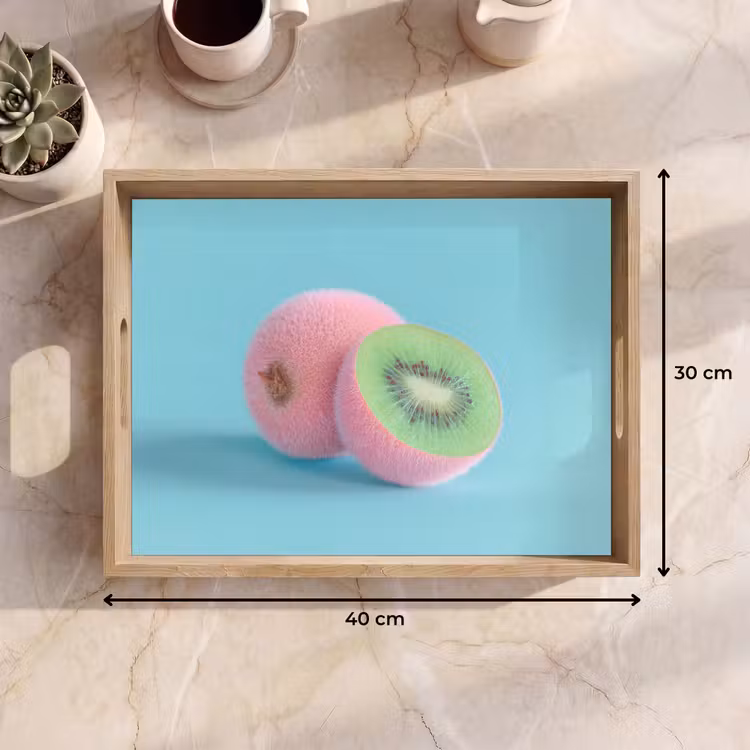 Kiwi - Blauw - Surrealistisch Dienblad Rechthoek middel -USP_Formaat