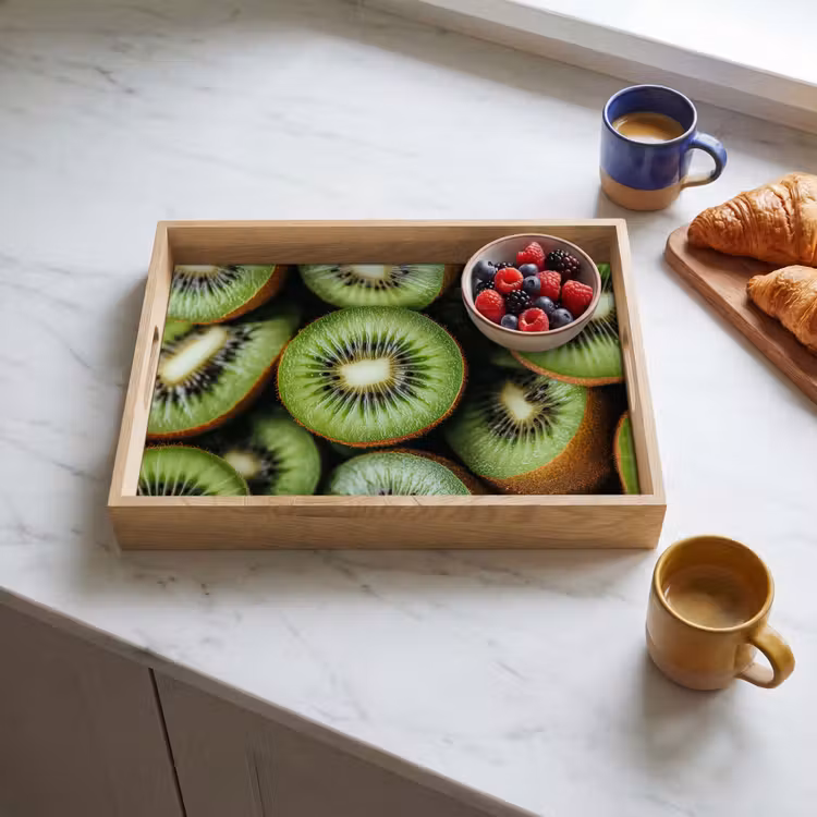 Kiwi - Fruit - Groen Dienblad Rechthoek middel -sfeer2