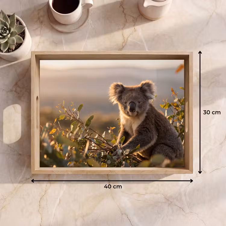 Koala - Bladeren - Ochtendlicht Dienblad Rechthoek middel -USP_Formaat