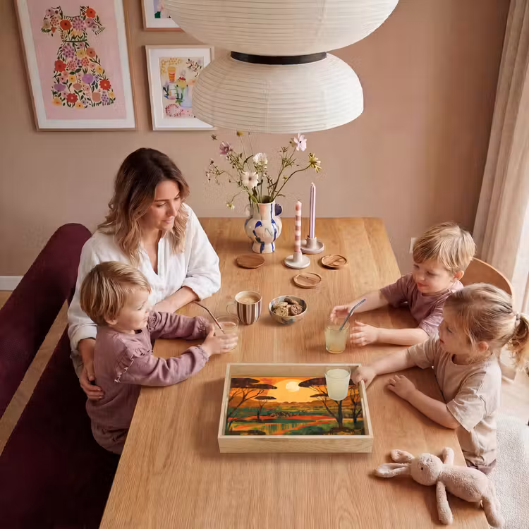 Landschap - Afrikaans - Zon Dienblad Rechthoek middel -sfeer4
