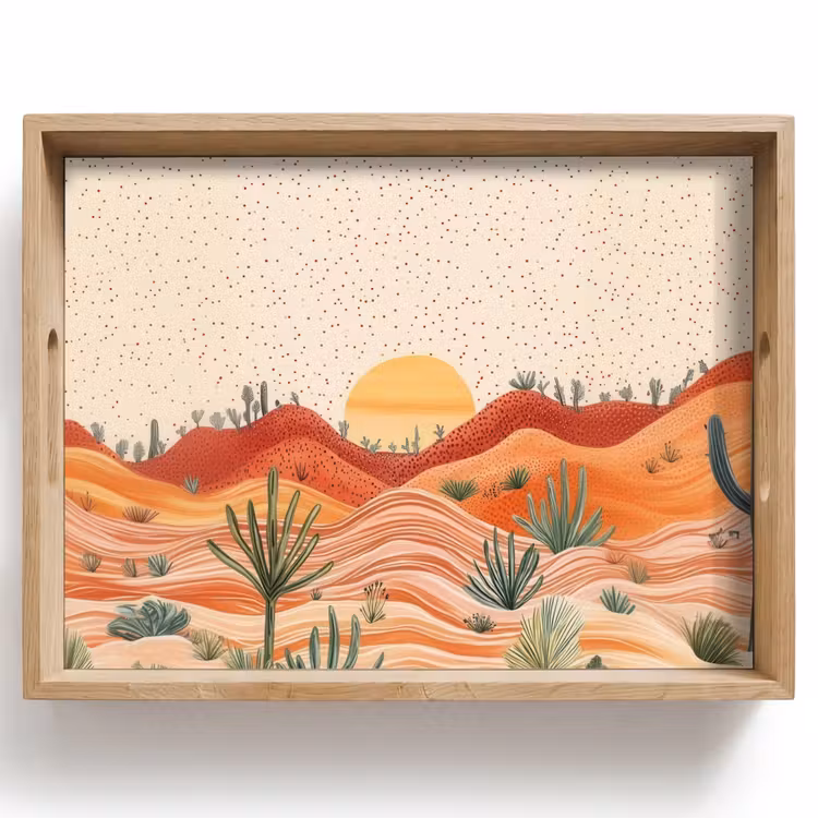 Landschap - Heuvels - Zonsondergang Dienblad Rechthoek middel -z3d_shopping
