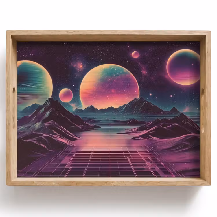 Landschap - Planeten - Horizon - Paars Dienblad Rechthoek middel -z3d_shopping