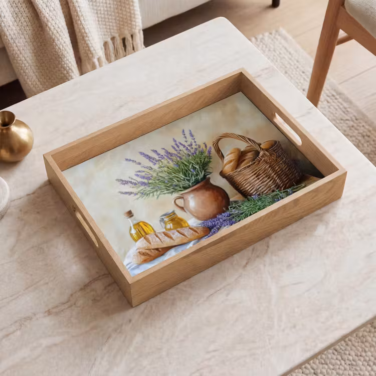 Lavendel - Brood - Stilleven Dienblad Rechthoek middel -sfeer1