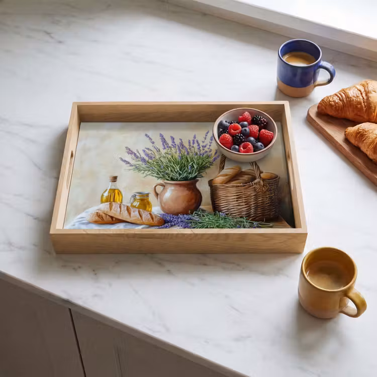 Lavendel - Brood - Stilleven Dienblad Rechthoek middel -sfeer2