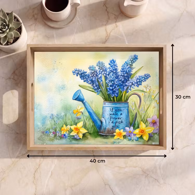 Lavendelbloemen - Quote - Gieter Dienblad Rechthoek middel -USP_Formaat