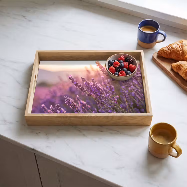 Lavendel - Paars - Zonlicht Dienblad Rechthoek middel -sfeer2