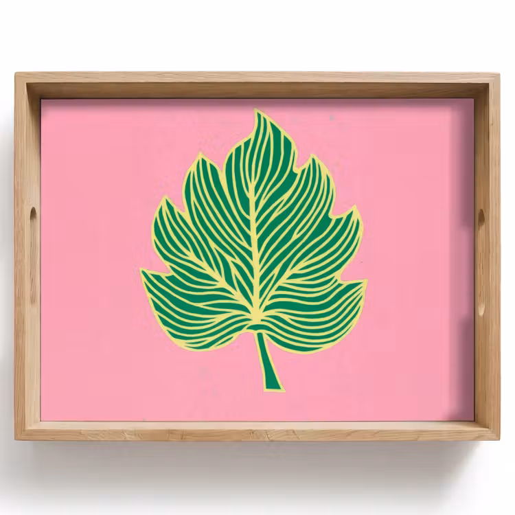 Blad - Groen - Illustratie - Minimalistisch Dienblad Rechthoek middel -z3d_shopping