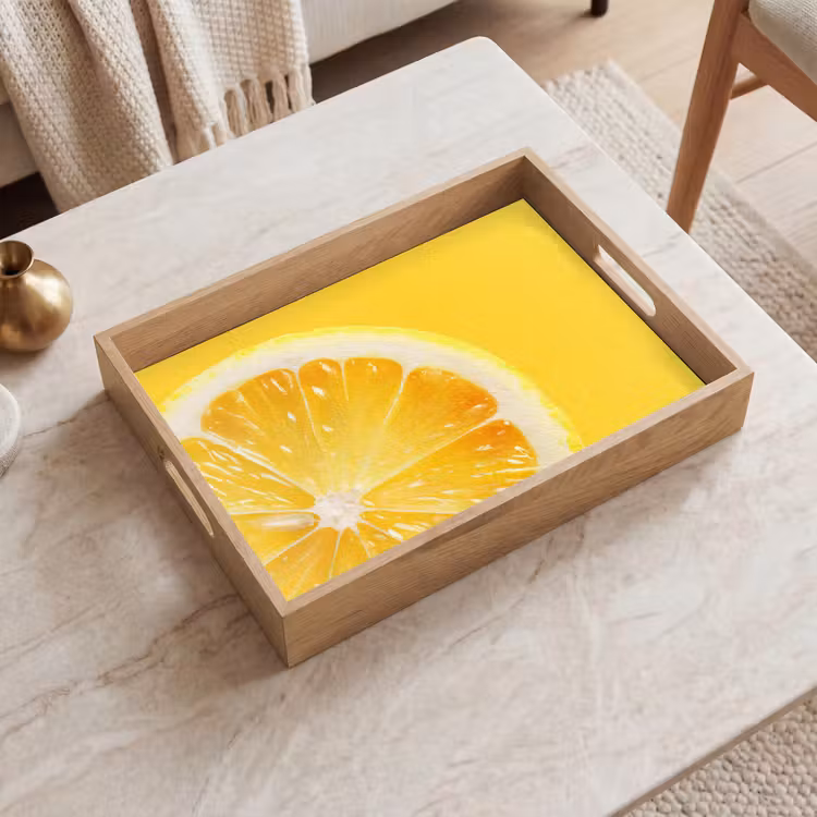 Citroen - Geel - Zonnig Dienblad Rechthoek middel -sfeer1