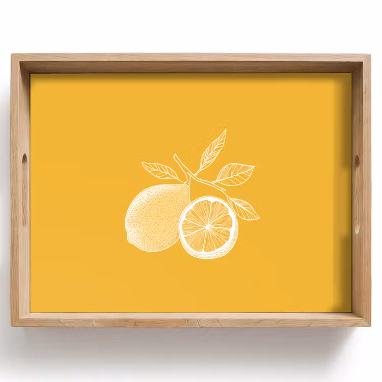Citroenen - Illustratie - Minimalistisch - Geel Dienblad Rechthoek middel -z3d_shopping
