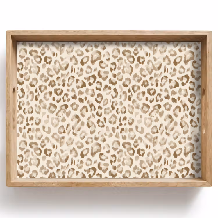 Luipaard - Klassiek - Beige Dienblad Rechthoek middel 911 -z3d_shopping