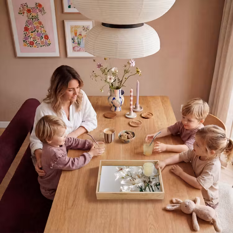 Lelies - Boekte - Wit - Meeldraden Dienblad Rechthoek middel -sfeer4