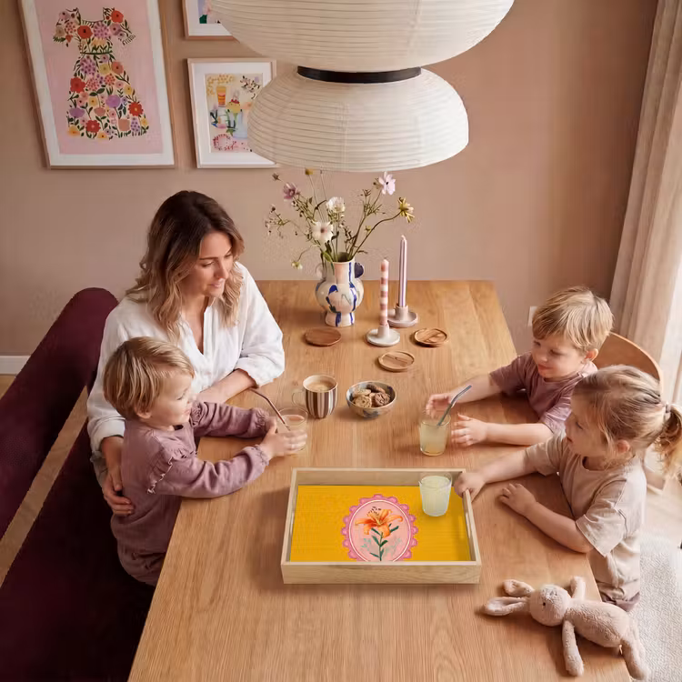 Lelie - Oranje - Lijst - Ovaal Dienblad Rechthoek middel -sfeer4
