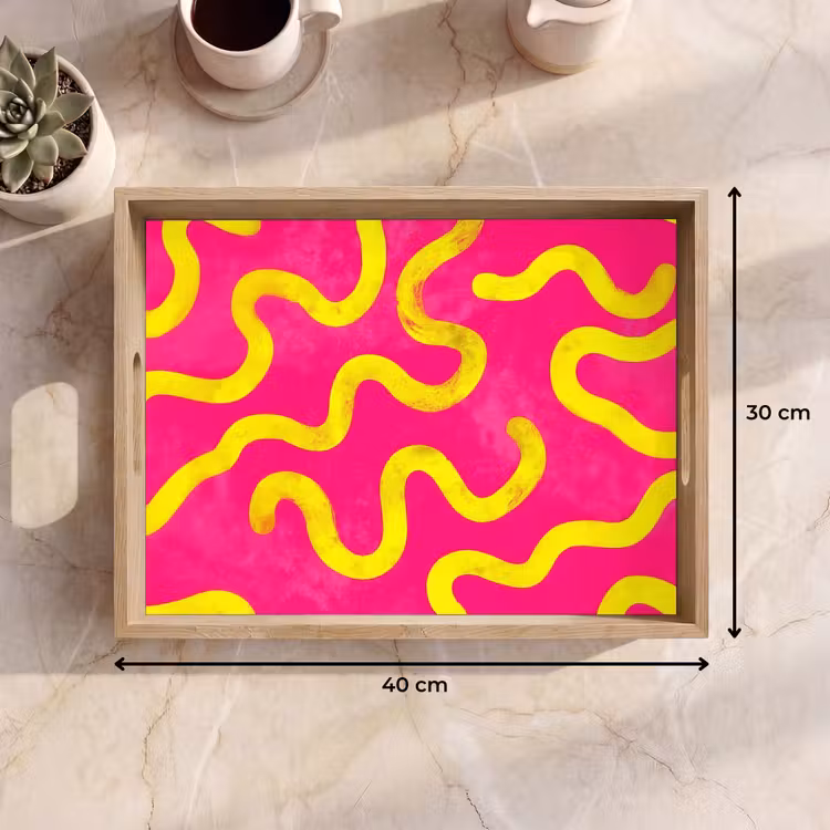 Lijn - Geel - Abstract Dienblad Rechthoek middel -USP_Formaat