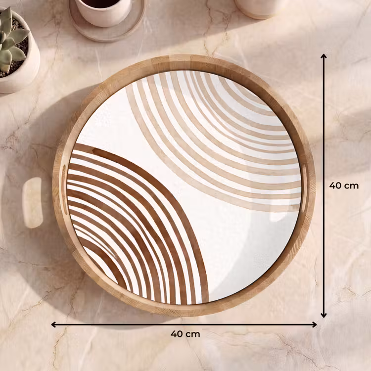 Tray - Lines - Minimalist - Art - Lijnen - Minimalistisch - Kunst Dienblad Rond middel