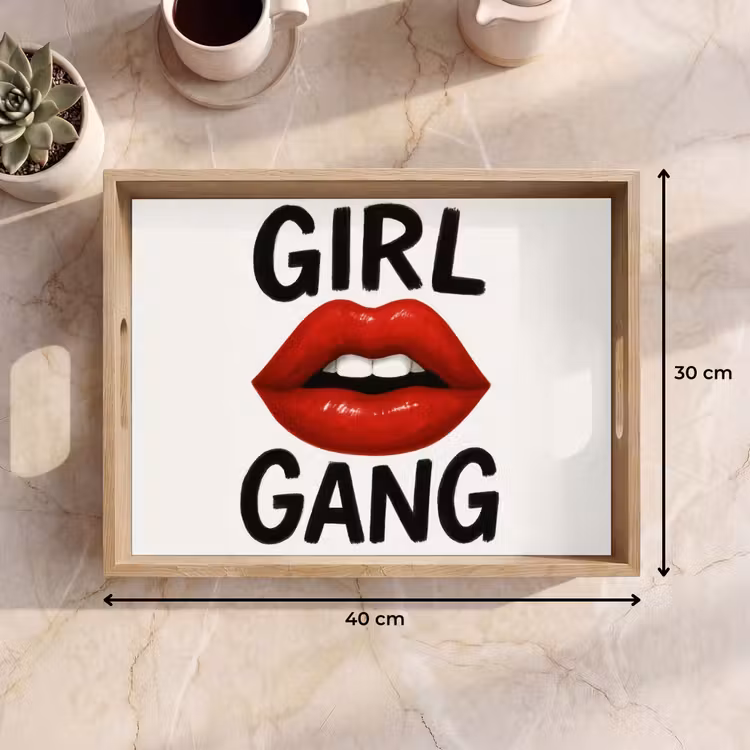 Lip - Girl - Rood - Letters Dienblad Rechthoek middel -USP_Formaat
