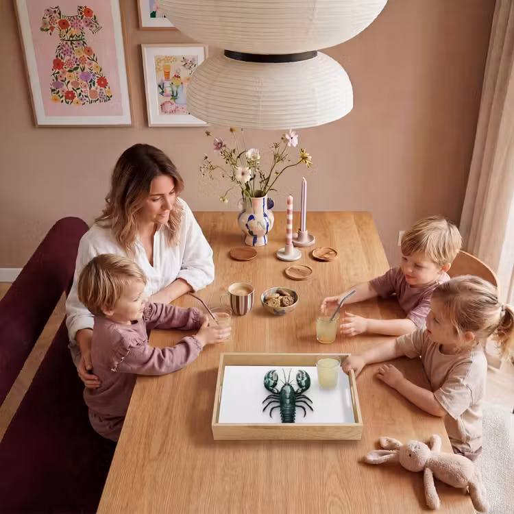 Kreeft - Glossier - Groen - Wit Dienblad Rechthoek middel -sfeer4