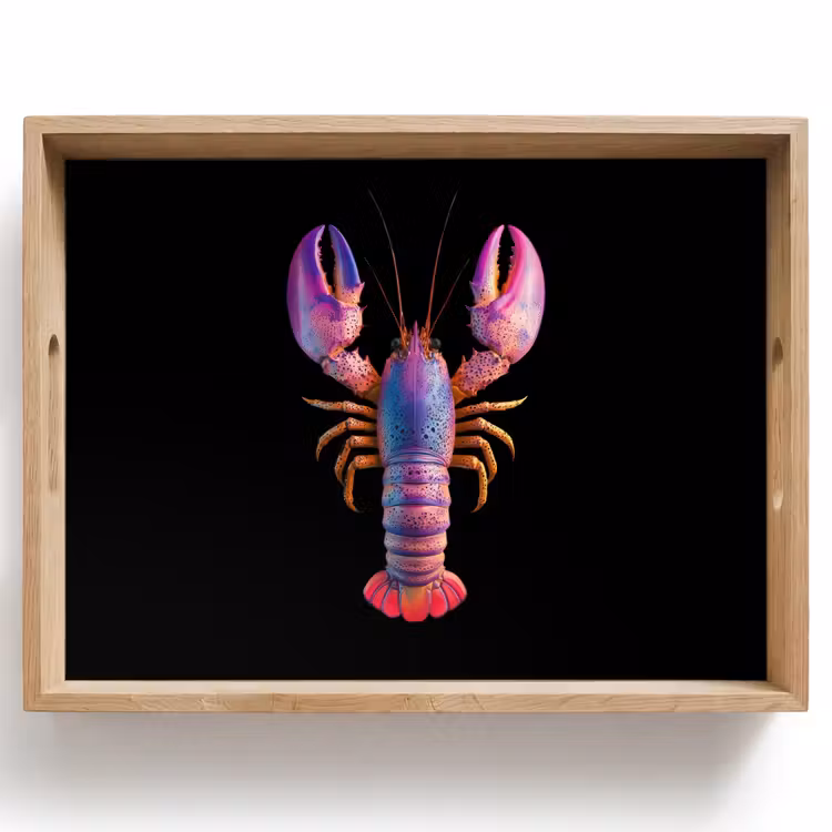 Kreeft - Paars - Roze - Zwart - Stippen - Lila Dienblad Rechthoek middel -z3d_shopping