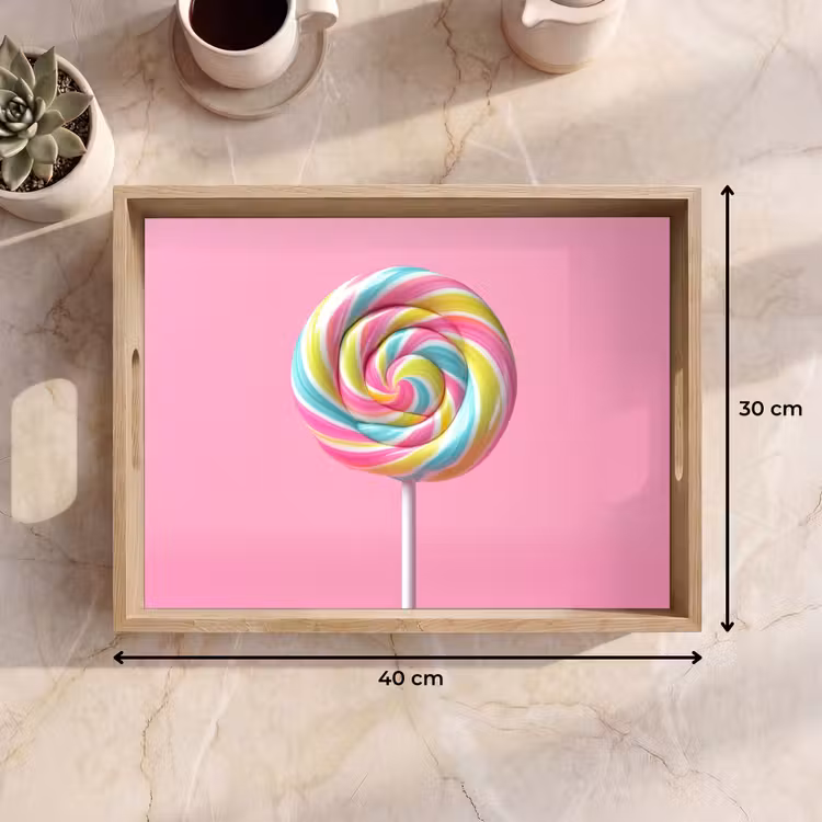 Lolly - Roze - Snoep - Zoet Dienblad Rechthoek middel -USP_Formaat