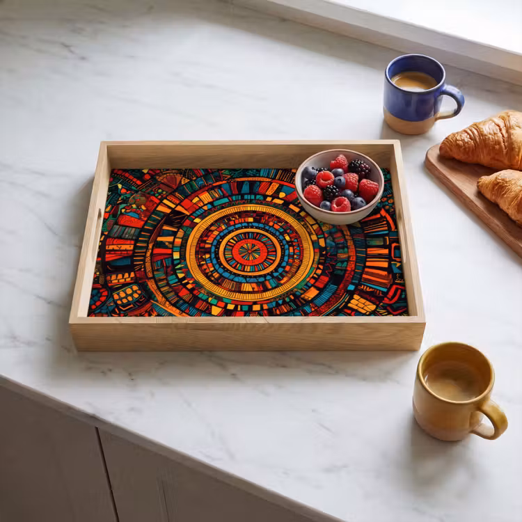 Mandala - Cirkels - Patronen Dienblad Rechthoek middel -sfeer2