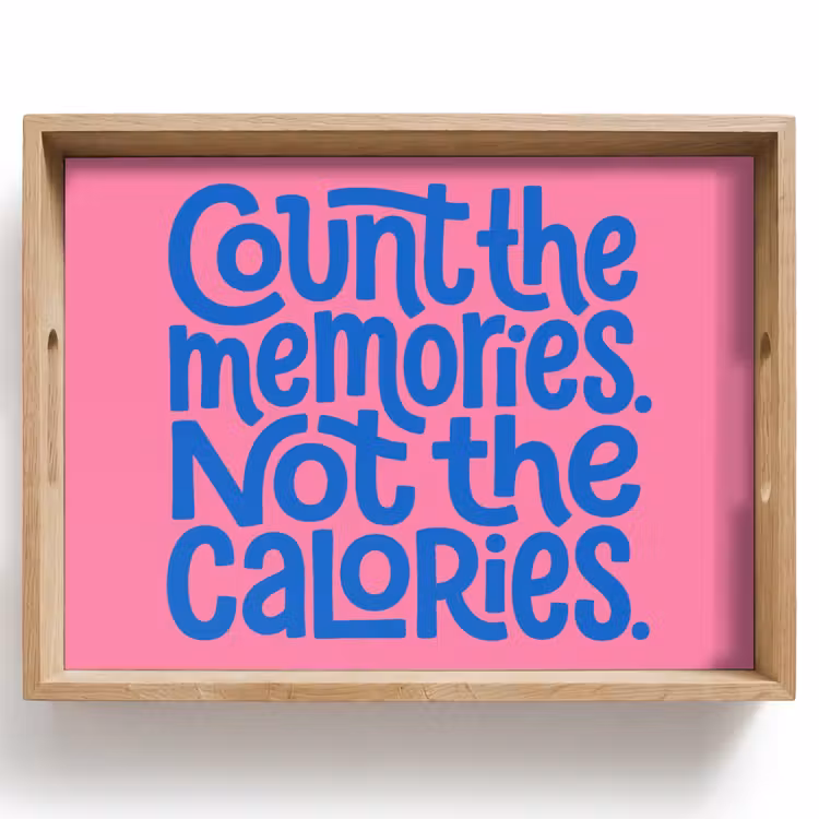 Memories - Roze - Blauw - Quote Dienblad Rechthoek middel -z3d_shopping